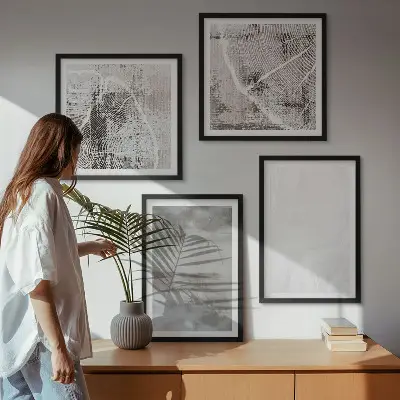 Absztrakt modern formák dekorációs képkészlet nappaliba