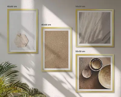 Keretezett poliptichon minimalista meleg textúrák mintával