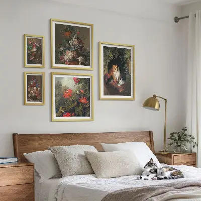 Virágos macskák vintage stílusban prémium keretezett képválogatás