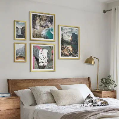 Hegyi vízesések tájkép dekorációs képszett nappaliba szánt kivitelben