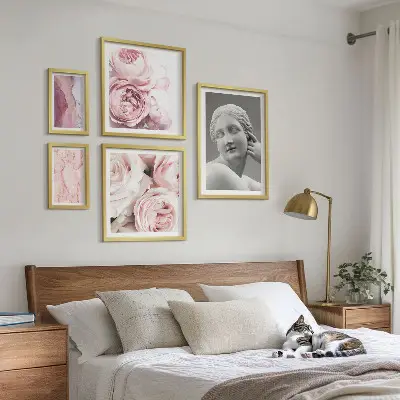 Klasszikus virágszobrok prémium keretezett képválogatás