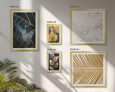 Képkészlet nappaliba Stílusos levelek és geometria