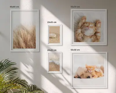 Dekorációs képkészlet nappaliba aranyos állatos tájképekkel