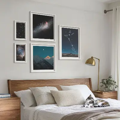 Modern űrtájak dekorációs képszett nappaliba