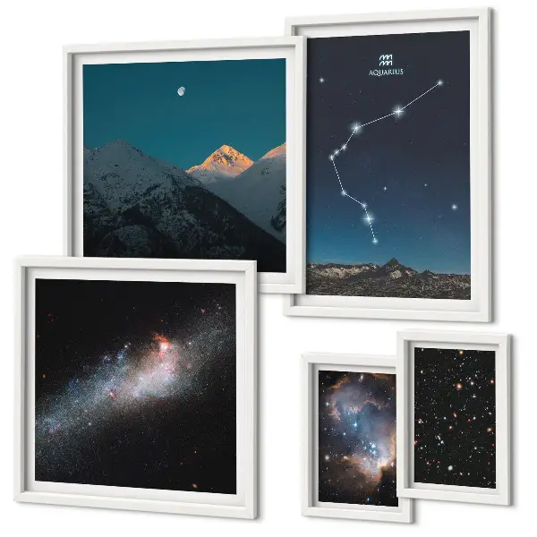 Galaxisok kozmikus tájképei képkészlet nappaliba