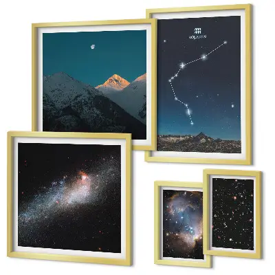 Galaxisok kozmikus tájképei képkészlet nappaliba
