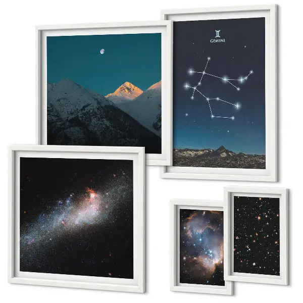 Képkészlet nappaliba a galaxis kozmikus tájképeivel