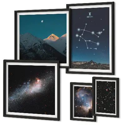 Képkészlet nappaliba a galaxis kozmikus tájképeivel