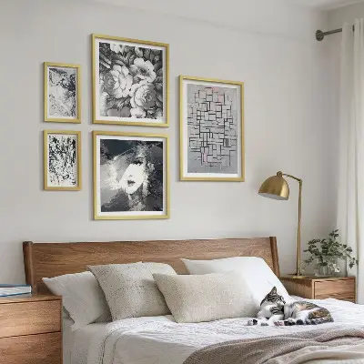 Absztrakt virágok modern portré képkészlet nappaliba
