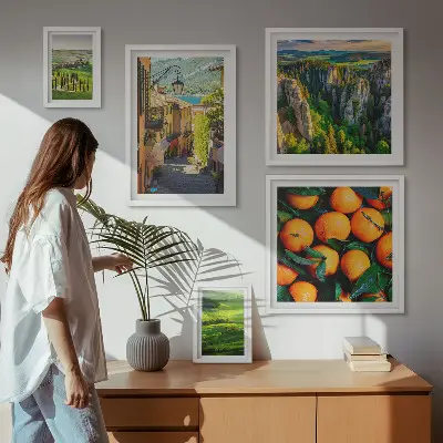 Dekorációs képkészlet nappaliba bájos vidéki tájak mintával