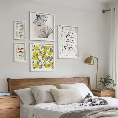 Dekorációs képkészlet stílusos konyhai inspirációs mintával nappaliba