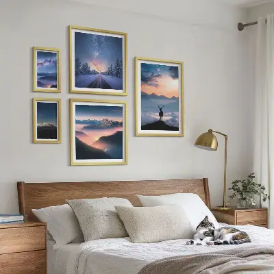 Hegyi tájak éjszaka képkészlet nappaliba