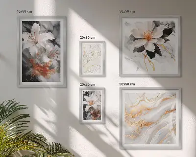 Prémium keretezett kép virágos márvány elegancia mintával