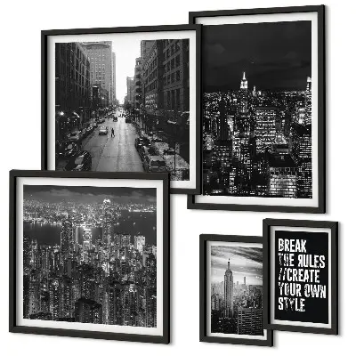 New York fekete-fehér kilátásai prémium keretezett képválogatás