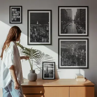 New York fekete-fehér kilátásai prémium keretezett képválogatás