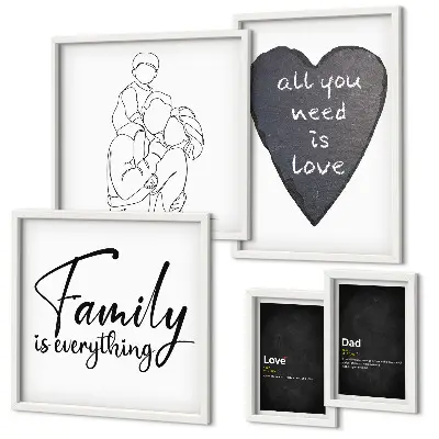 Képkészlet nappaliba családi értékek, szeretet és közelség témában