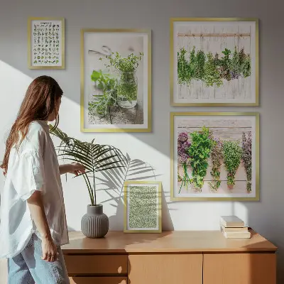 Gyógynövényes dekorációs képkészlet nappaliba szánt inspirációk