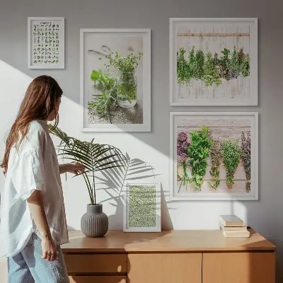 Gyógynövényes dekorációs képkészlet nappaliba szánt inspirációk
