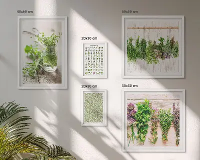 Gyógynövényes dekorációs képkészlet nappaliba szánt inspirációk