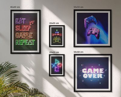 Képkészlet nappaliba Neon számítógépes játéktémák