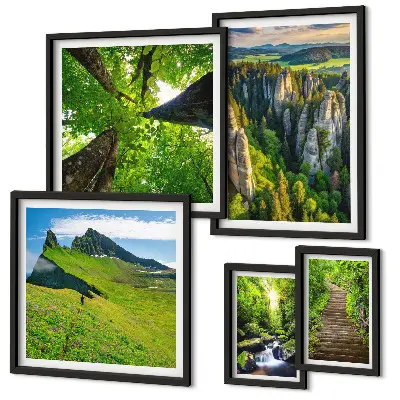 Zöld tájak természeti ösvények prémium keretezett kép