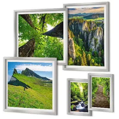 Zöld tájak természeti ösvények prémium keretezett kép