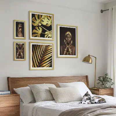 Képkészlet nappaliba glamour stílusú, természetben készült női portrék