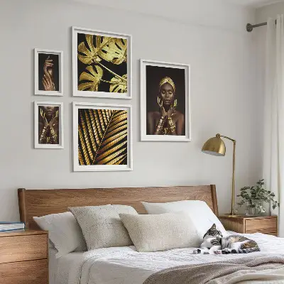 Képkészlet nappaliba glamour stílusú, természetben készült női portrék