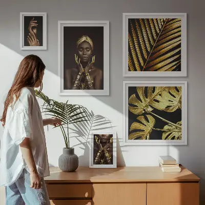 Képkészlet nappaliba glamour stílusú, természetben készült női portrék