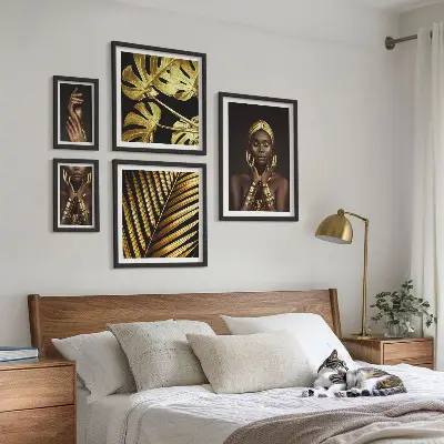 Képkészlet nappaliba glamour stílusú, természetben készült női portrék