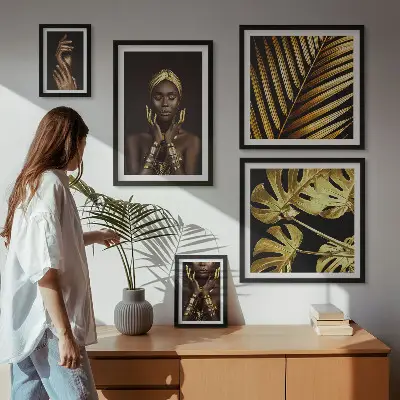Képkészlet nappaliba glamour stílusú, természetben készült női portrék