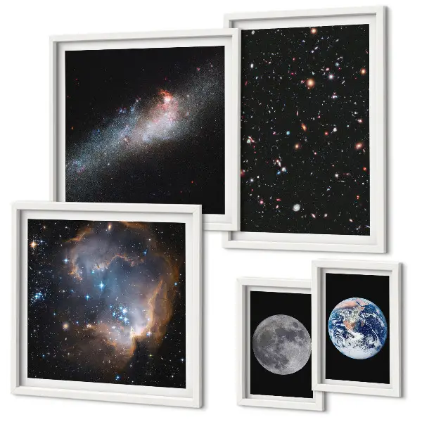 Dekorációs képkészlet kozmikus galaxis tájképek nappaliba