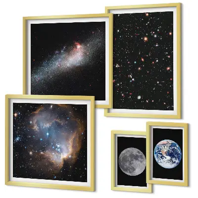 Dekorációs képkészlet kozmikus galaxis tájképek nappaliba