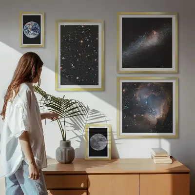 Dekorációs képkészlet kozmikus galaxis tájképek nappaliba