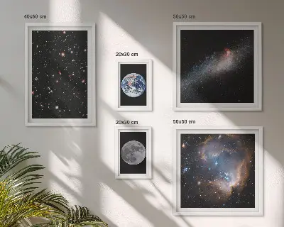 Dekorációs képkészlet kozmikus galaxis tájképek nappaliba