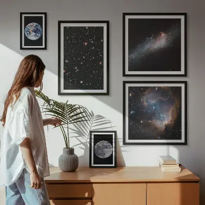 Dekorációs képkészlet kozmikus galaxis tájképek nappaliba