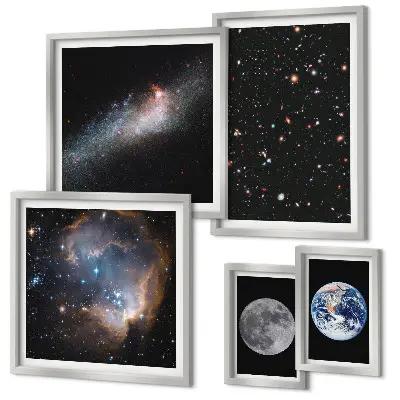Dekorációs képkészlet kozmikus galaxis tájképek nappaliba
