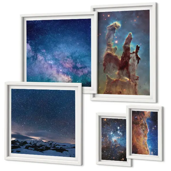 Galaxisok kozmikus tájképei képkészlet nappaliba