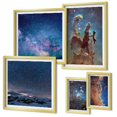 Galaxisok kozmikus tájképei képkészlet nappaliba