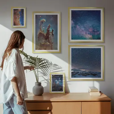 Galaxisok kozmikus tájképei képkészlet nappaliba