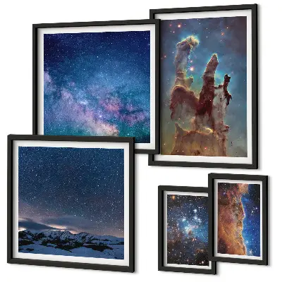 Galaxisok kozmikus tájképei képkészlet nappaliba