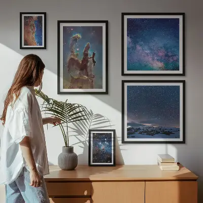 Galaxisok kozmikus tájképei képkészlet nappaliba
