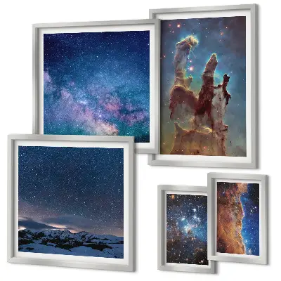Galaxisok kozmikus tájképei képkészlet nappaliba