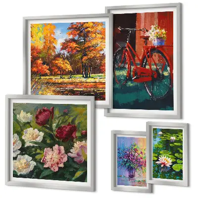 Virágok a tavaszi tájban képkészlet nappaliba