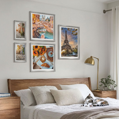 Dekorációs kép készlet nappaliba A kávézó hangulatos panorámája