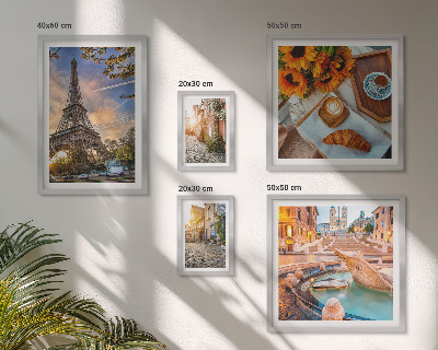 Dekorációs kép készlet nappaliba A kávézó hangulatos panorámája
