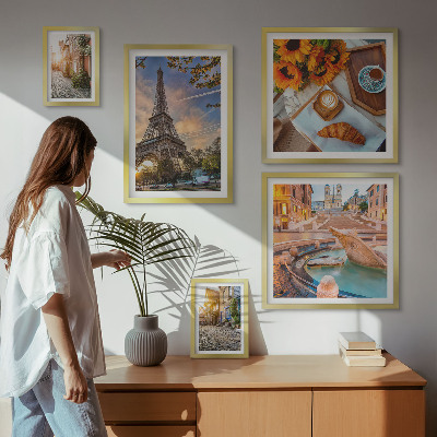 Dekorációs kép készlet nappaliba A kávézó hangulatos panorámája