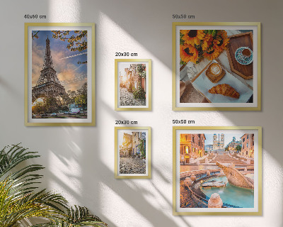 Dekorációs kép készlet nappaliba A kávézó hangulatos panorámája