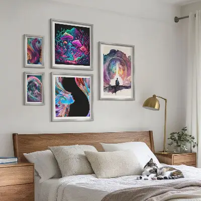 Képkészlet nappaliba szürrealista kozmikus inspirációk