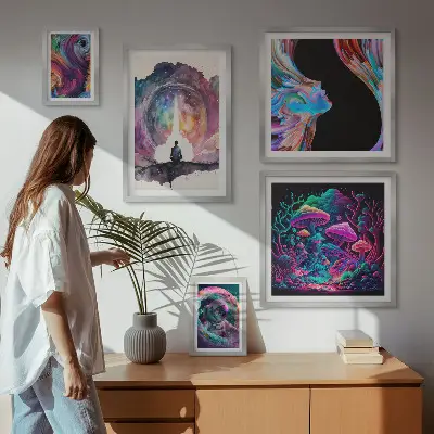 Képkészlet nappaliba szürrealista kozmikus inspirációk